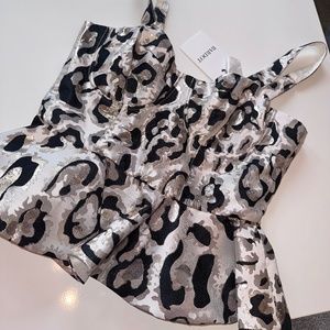 Bardot Cheetah Corset Peplum Top